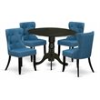 East West Furniture Dublin 5-piece Wood Dining Room Set in Black