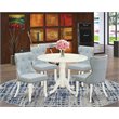 East West Furniture Dublin 5-piece Wood Dining Room Set in Linen White