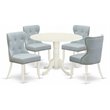 East West Furniture Dublin 5-piece Wood Dining Room Set in Linen White