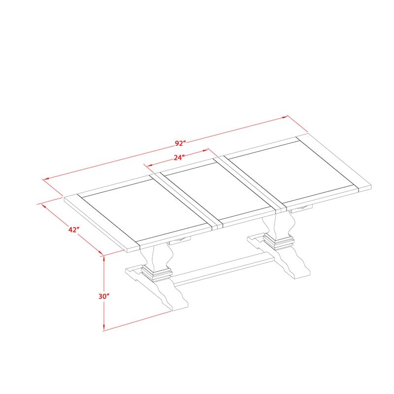 East West Furniture Lassale 5-piece Wood Dining Set in Brown/Mineral Blue