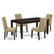 East West Furniture Lynfield 5-piece Wood Dining Set in Cappuccino