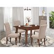 East West Furniture Milan 5-piece Wood Dining Set in Mahogany/Light Fawn