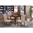 East West Furniture Norden 5-piece Wood Dining Set in Mahogany/Light Fawn