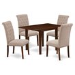 East West Furniture Norden 5-piece Wood Dining Set in Mahogany/Light Fawn