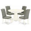 East West Furniture Shelton 5-piece Wood Dining Set in Linen White