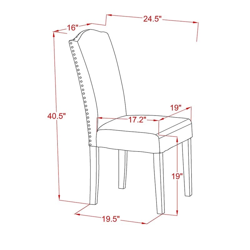 East West Furniture Shelton 5-piece Wood Dining Table Set in Black