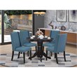 East West Furniture Shelton 5-piece Wood Dining Room Set in Black