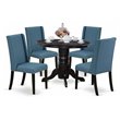 East West Furniture Shelton 5-piece Wood Dining Room Set in Black