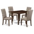 East West Furniture Norden 5-piece Wood Kitchen Set in Mahogany
