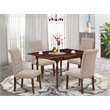 East West Furniture Monza 5-piece Wood Dining Set in Mahogany/Light Fawn