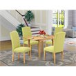 East West Furniture Norden 5-piece Wood Dining Set in Oak/Limelight