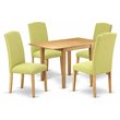 East West Furniture Norden 5-piece Wood Dining Set in Oak/Limelight