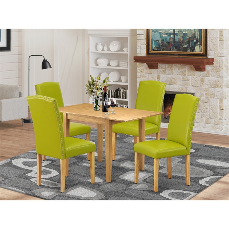 East West Furniture Norden 5-piece Traditional Wood Dining Set in Oak