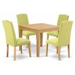 East West Furniture Oxford 5-piece Wood Dining Set in Oak/Limelight