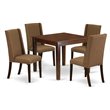 East West Furniture Oxford 5-piece Wood Dining Room Set in Mahogany