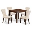 East West Furniture Oxford 5-piece Wood Dining Table and Chair Set in Mahogany
