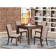 East West Furniture Oxford 5-piece Wood Kitchen Table Set in Mahogany