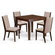 East West Furniture Oxford 5-piece Wood Kitchen Table Set in Mahogany