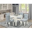 East West Furniture Oxford 5-piece Wood Dining Room Set in Linen White
