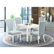 East West Furniture Oxford 5-piece Wood Dining Room Table Set in Linen White