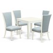 East West Furniture Oxford 5-piece Wood Dining Room Table Set in Linen White