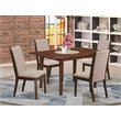 East West Furniture Norfolk 5-piece Wood Kitchen Set in Mahogany