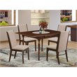 East West Furniture Monza 5-piece Wood Dining Table and Chairs in Mahogany