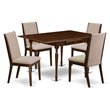East West Furniture Monza 5-piece Wood Dining Table and Chairs in Mahogany