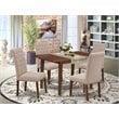 East West Furniture Norfork 5-piece Wood Dining Set in Mahogany/Light Fawn
