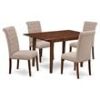 East West Furniture Norfork 5-piece Wood Dining Set in Mahogany/Light Fawn
