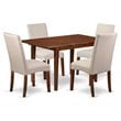 East West Furniture Norfolk 5-piece Wood Dining Set in Mahogany/Cream