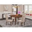 East West Furniture Picasso 5-piece Wood Dining Set in Mahogany/Light Fawn