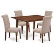 East West Furniture Picasso 5-piece Wood Dining Set in Mahogany/Light Fawn