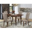 East West Furniture Picasso 5-piece Wood Kitchen Table Set in Mahogany