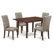 East West Furniture Picasso 5-piece Wood Kitchen Table Set in Mahogany