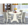 East West Furniture Shelton 5-piece Wood Kitchen Set in Linen White