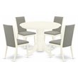 East West Furniture Shelton 5-piece Wood Kitchen Set in Linen White