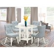 East West Furniture Sudbury 5-piece Wood Dinette Set in Linen White