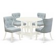 East West Furniture Sudbury 5-piece Wood Dinette Set in Linen White