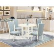 East West Furniture Sudbury 5-piece Wood Kitchen Set in Linen White