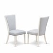 East West Furniture V-Style 5-piece Dining Table Set in Linen White