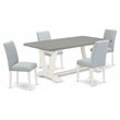 East West Furniture V-Style 5-piece Breakfast Table and Dining Chairs in White