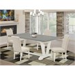 East West Furniture V-Style 5-piece Dinette Table Set in Linen White