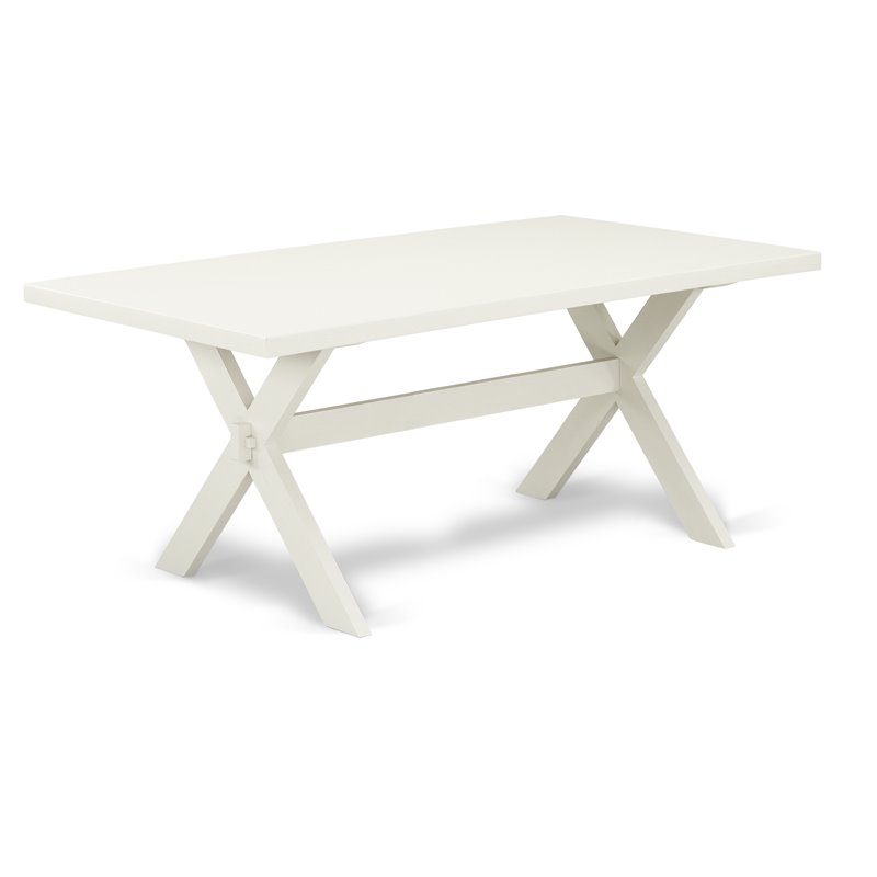 East West Furniture X-Style 5-piece Wood Dining Table and Chair Set in White