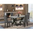 East West Furniture X-Style 5-piece Wood Kitchen Table Set in Linen White