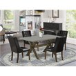 East West Furniture X-Style 5-piece Wood Kitchen Table Set in Jacobean Brown