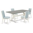East West Furniture X-Style 5-piece Wood Kitchen Table and Chair Set in White