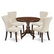 East West Furniture Hartland 5-piece Wood Dining Set in Mahogany/Light Beige