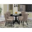 East West Furniture Hartland 5-piece Wood Dining Set in Wire Brush Black/Coffee