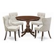 East West Furniture Hartland 5-piece Wood Dining Set in Mahogany/Doeskin